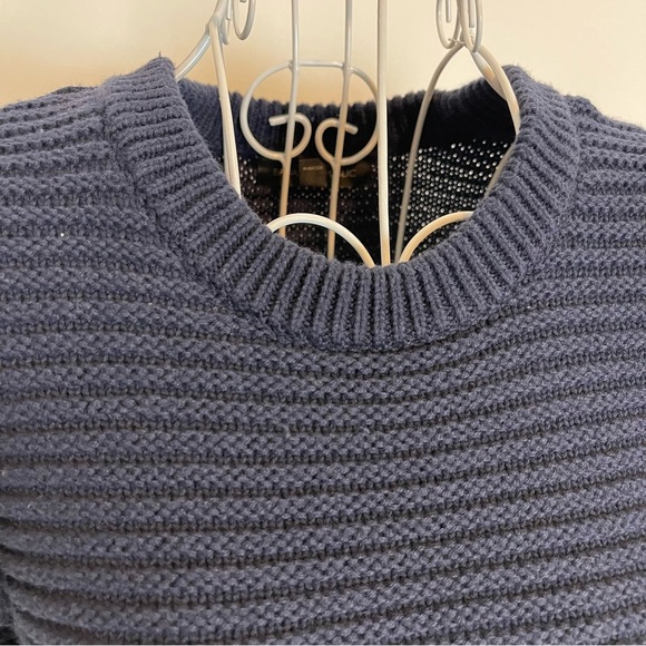 Banana Republic Women's Navy Ruffle Sweater crew neck long sleeve pullover SZ XS - Picture 2 of 8